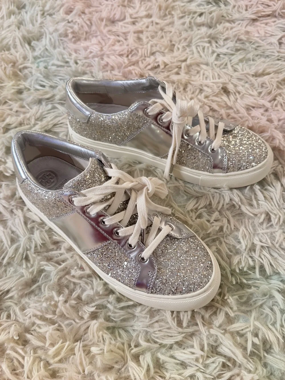 New Tory Burch Glitter Sneakers Size 7